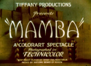 1930s film MAMBA movie credits.